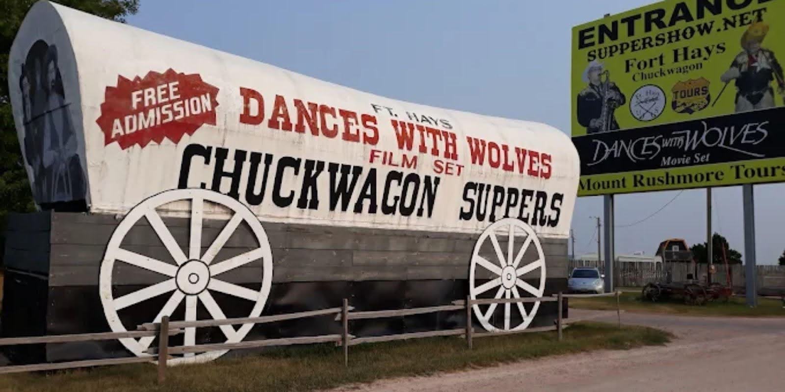 Entrance sign to Fort Hays Old West Town