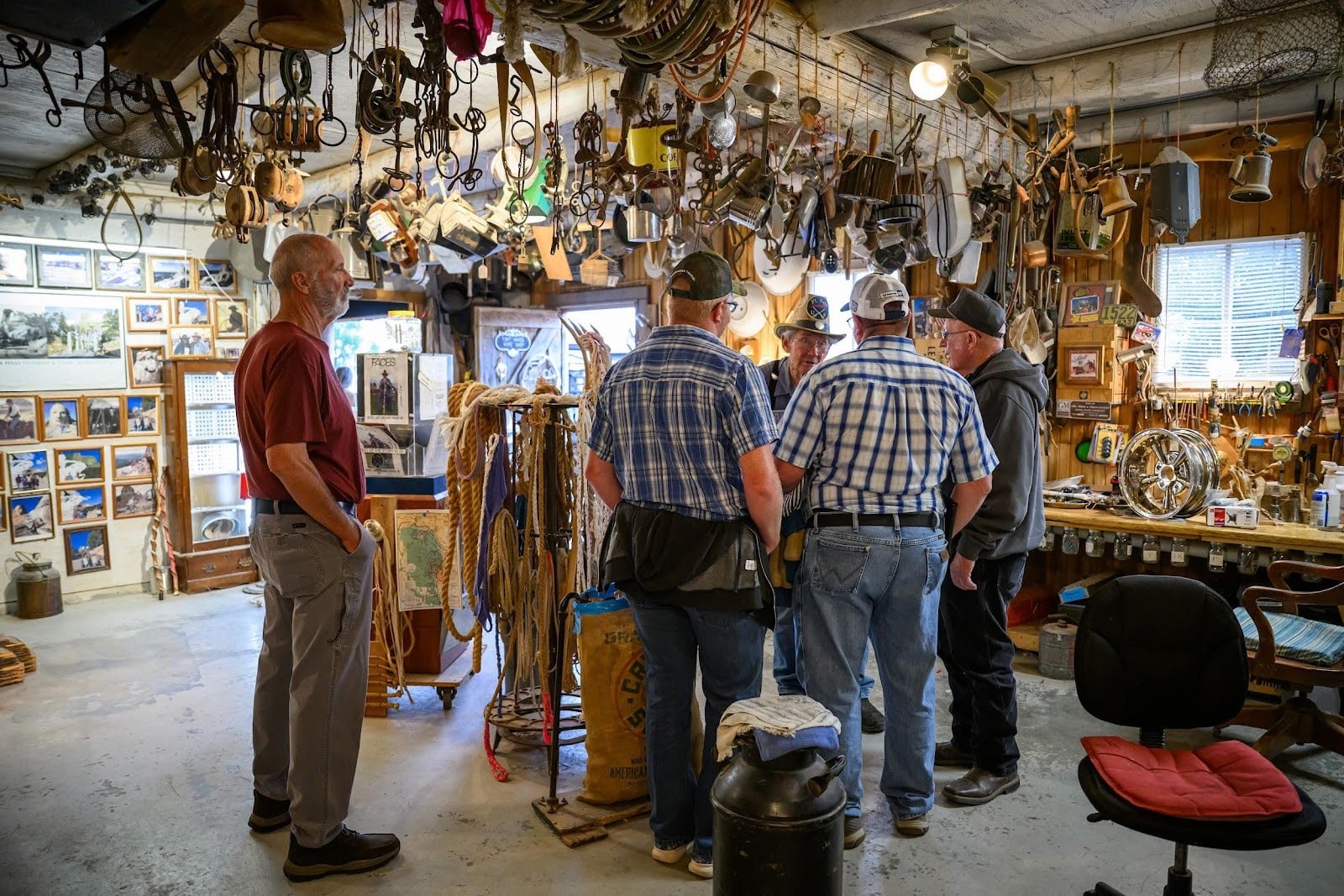 Guests watching rope making demonstration